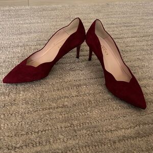 Burgundy Suede Pumps Size 8 1/2 Narrow